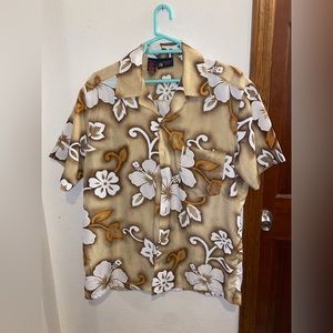 Roundy Bay Vintage Hawaiian Shirt Short Sleeve Button Up Sz M